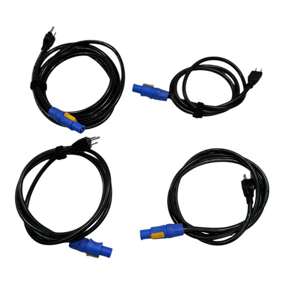 Neutrik PowerCon NAC3FCA to NEMA 5-15P Power Cables - 4 pack x 14AWG Cords - Picture 1 of 6